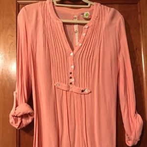 Free People Peach Long-Sleeve